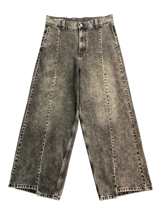 black y2k wide-leg jeans