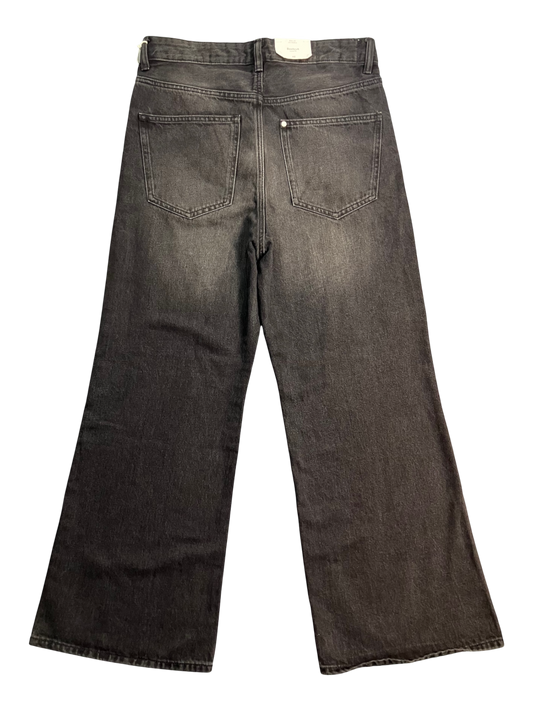 black boot-cut jeans