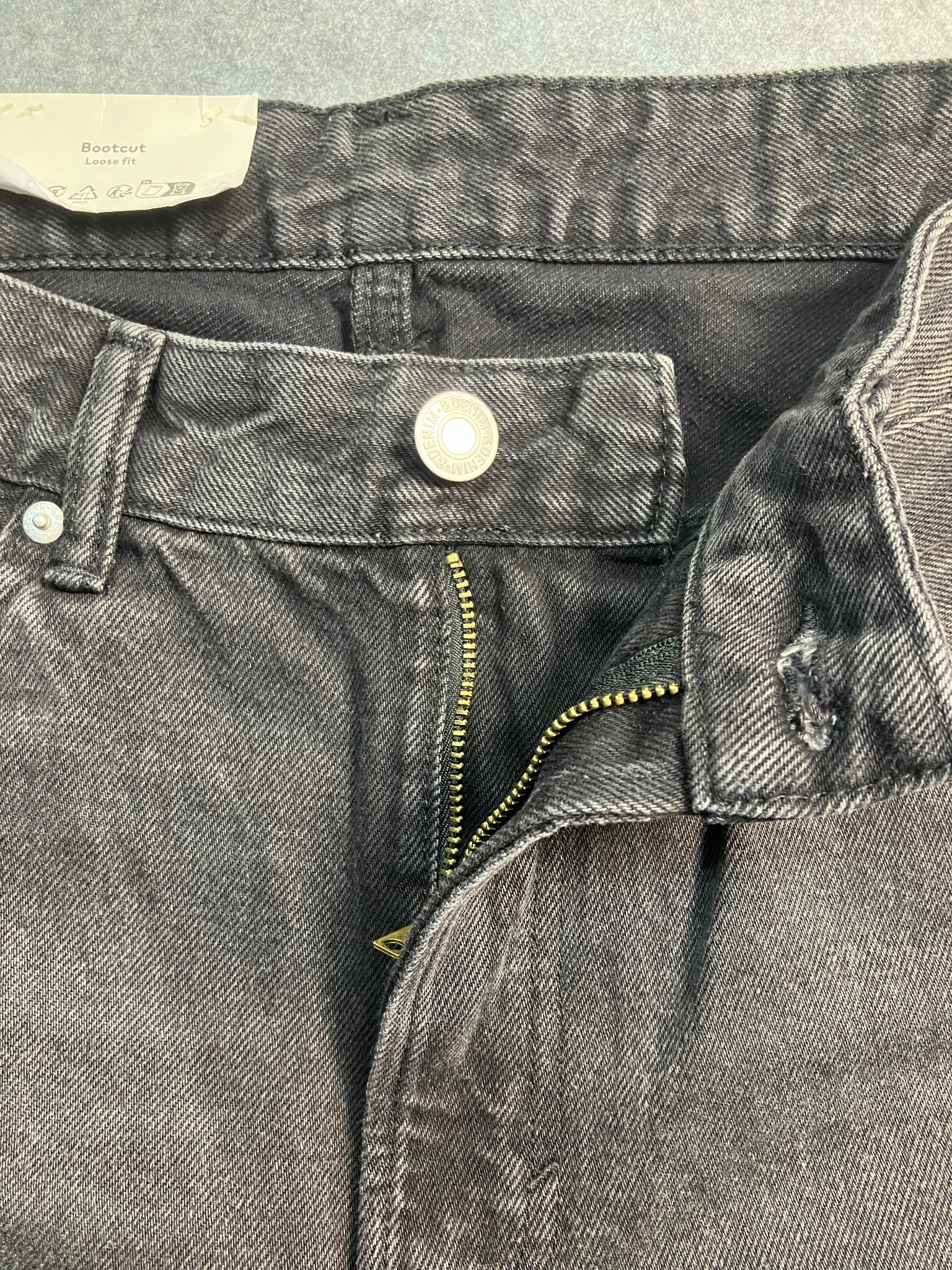 black boot-cut jeans