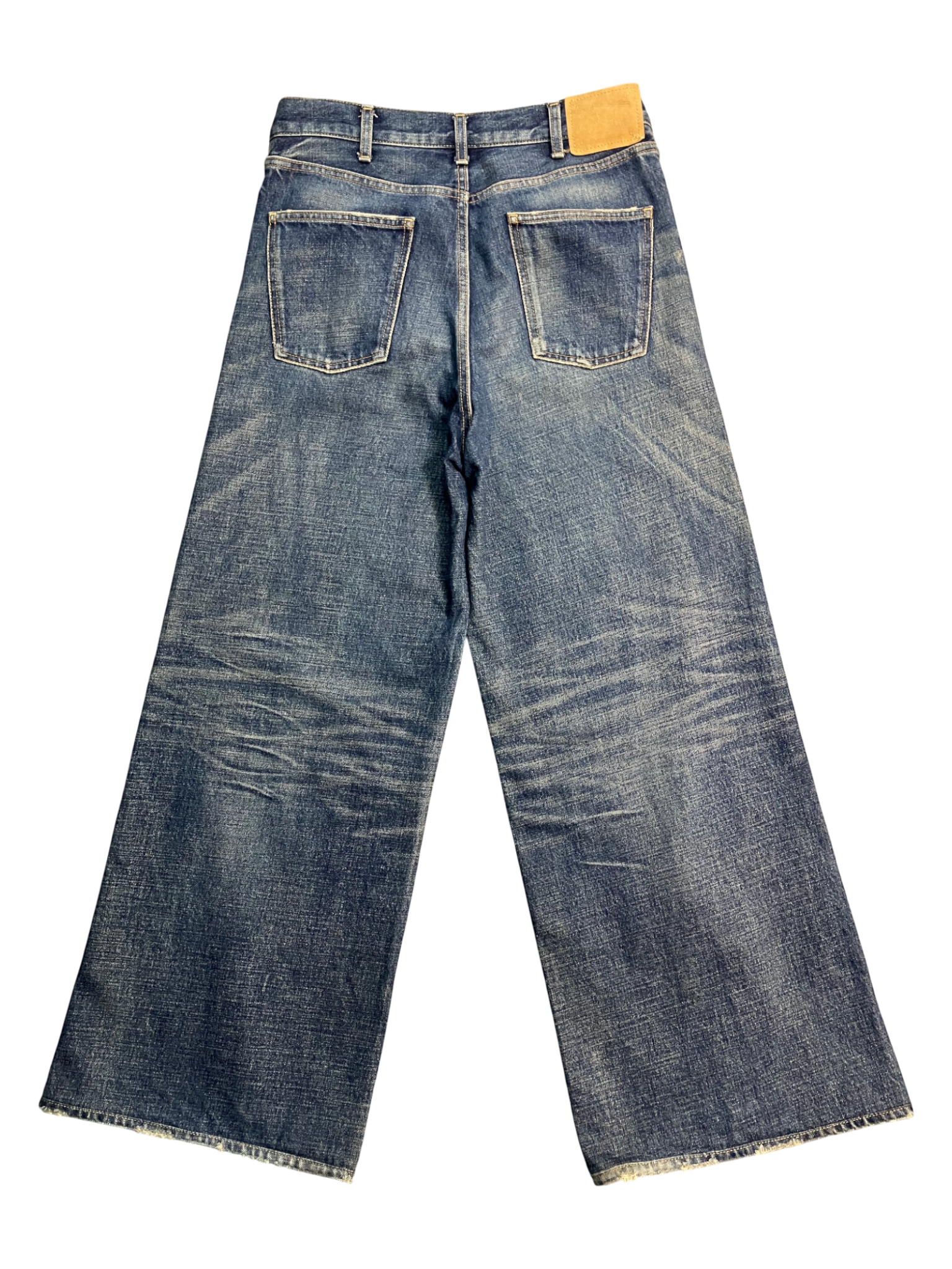 blue jumbo wide-leg jeans