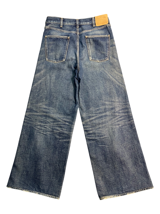 blue jumbo wide-leg jeans