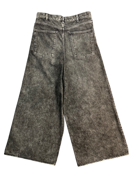 black super jumbo wide-leg jeans