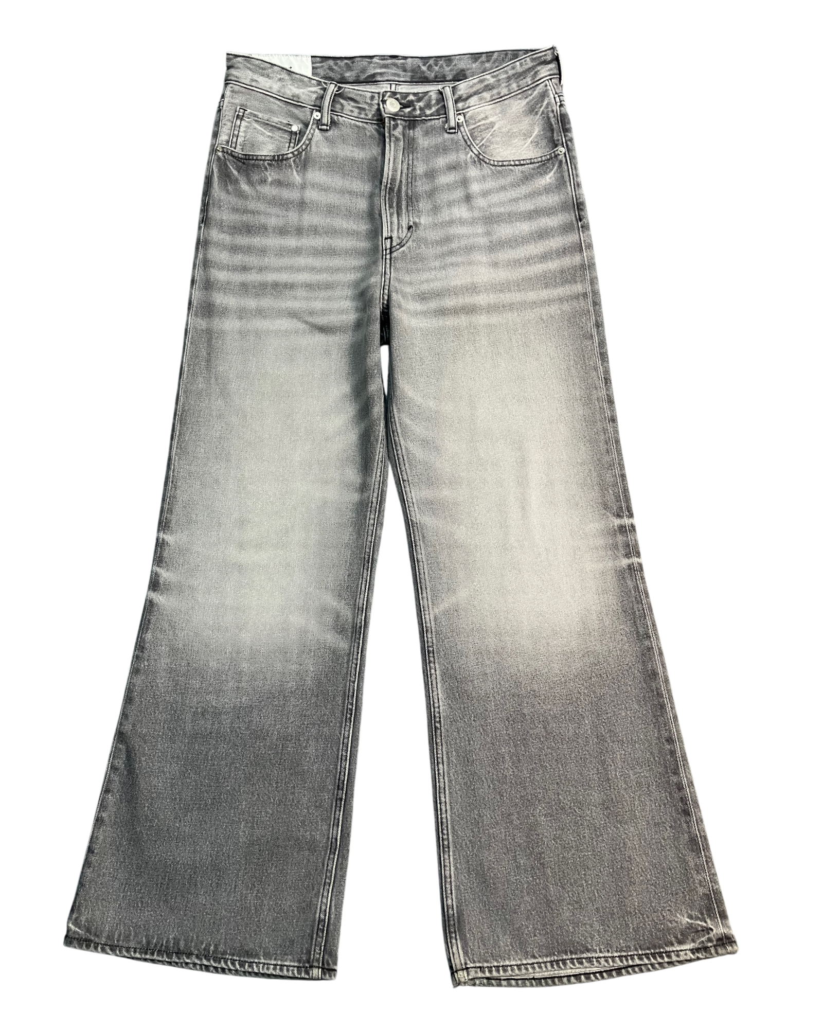 grey boot-cut jeans