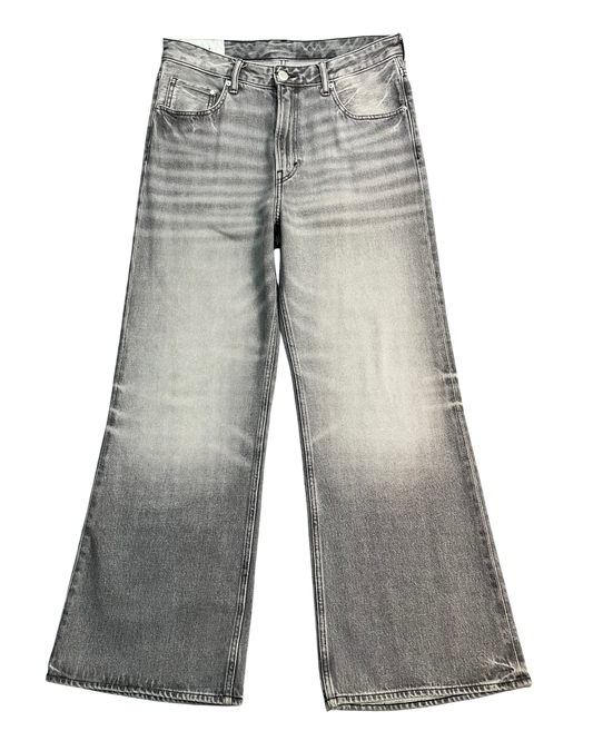 grey boot-cut jeans
