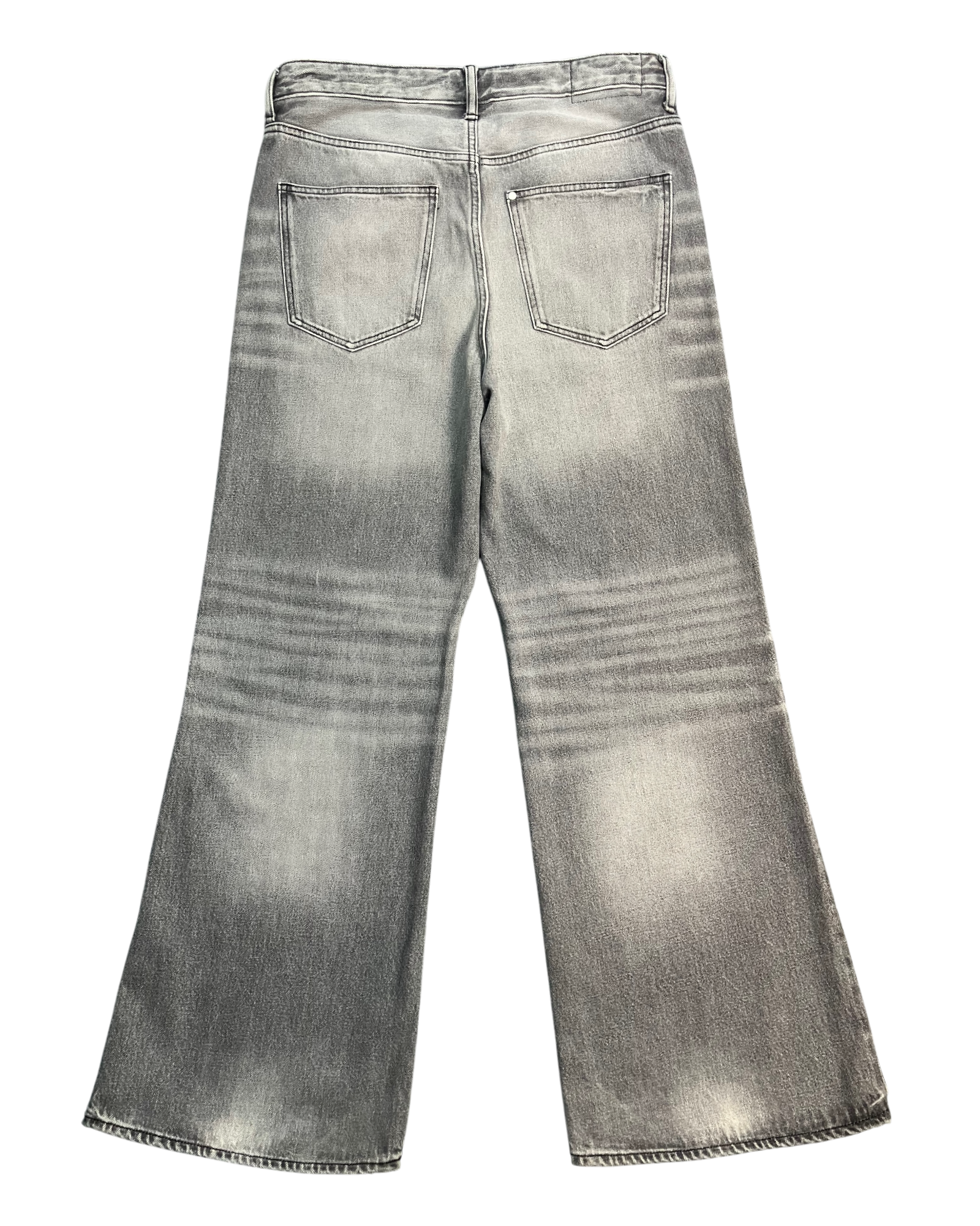 grey boot-cut jeans