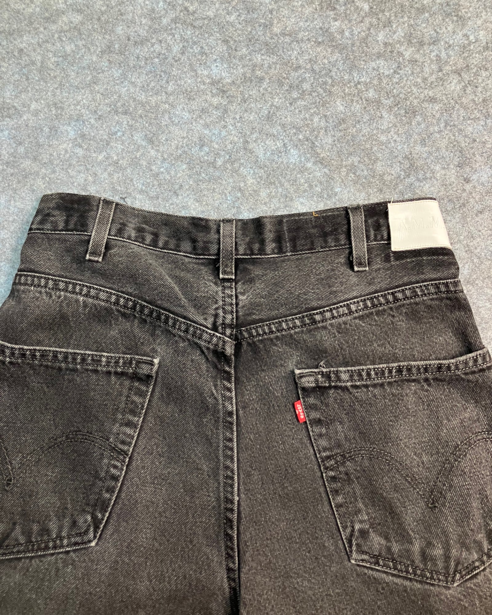 black reworked destructive regular-fit jeans