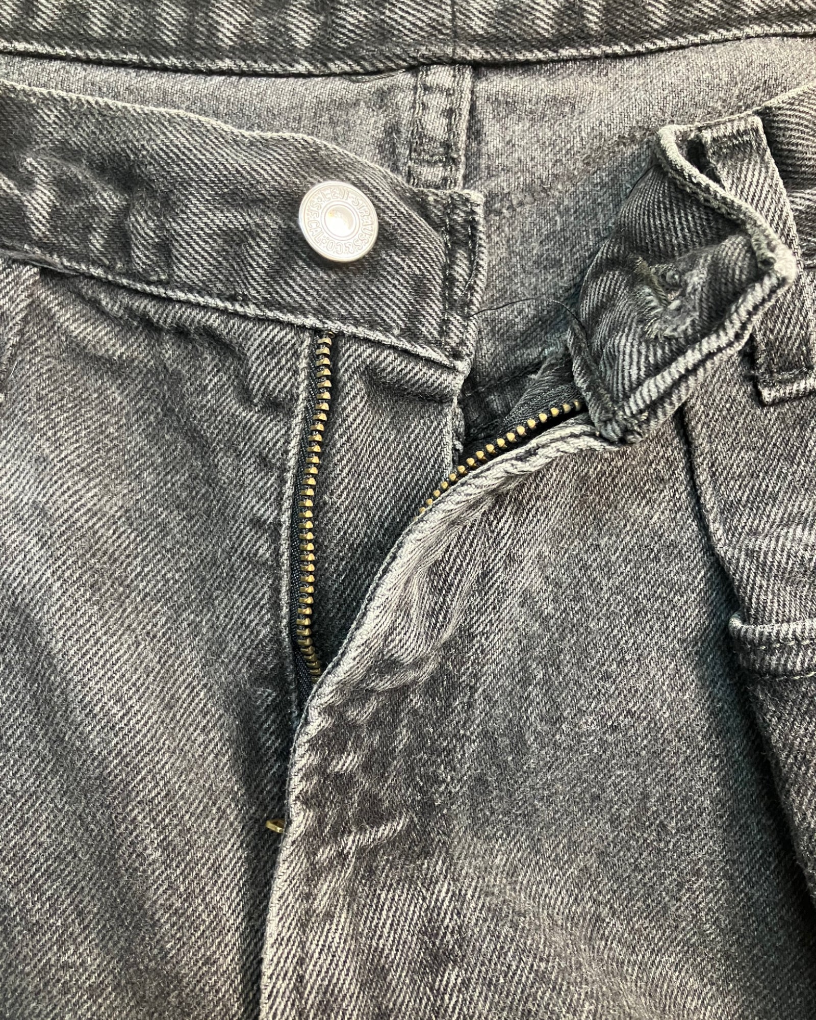 black reworked destructive regular-fit jeans