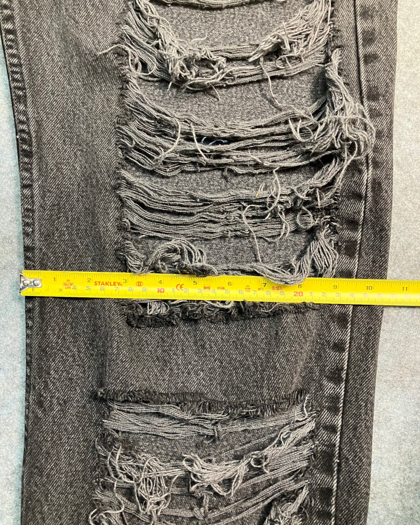 black reworked destructive regular-fit jeans