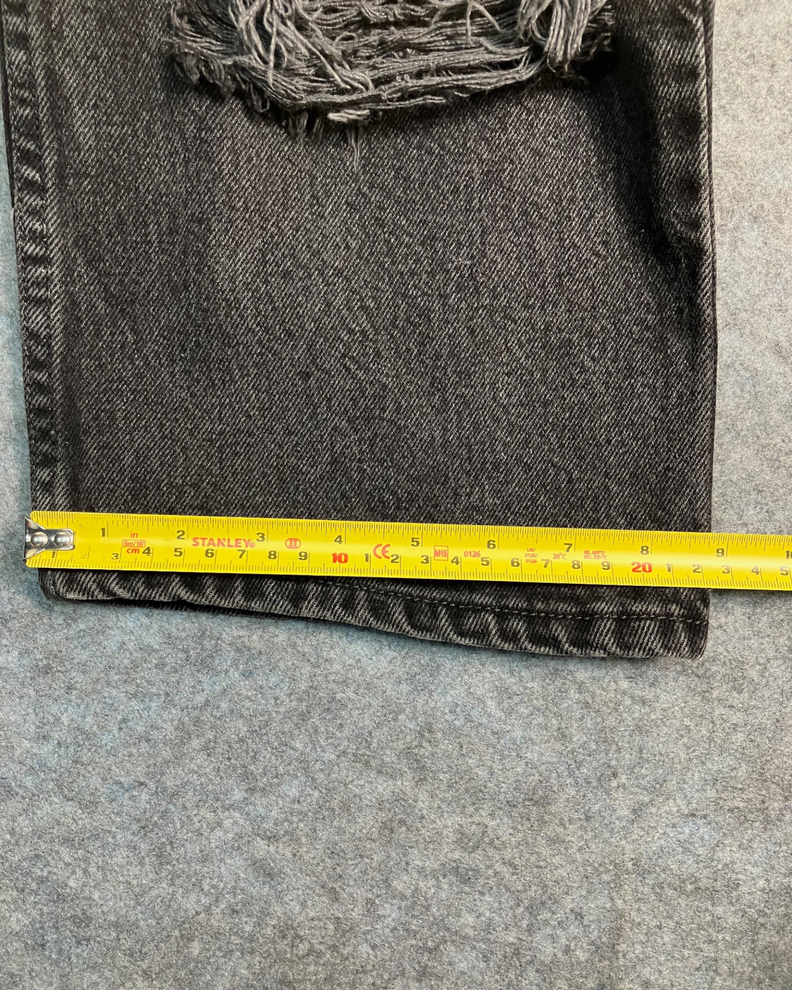 black reworked destructive regular-fit jeans