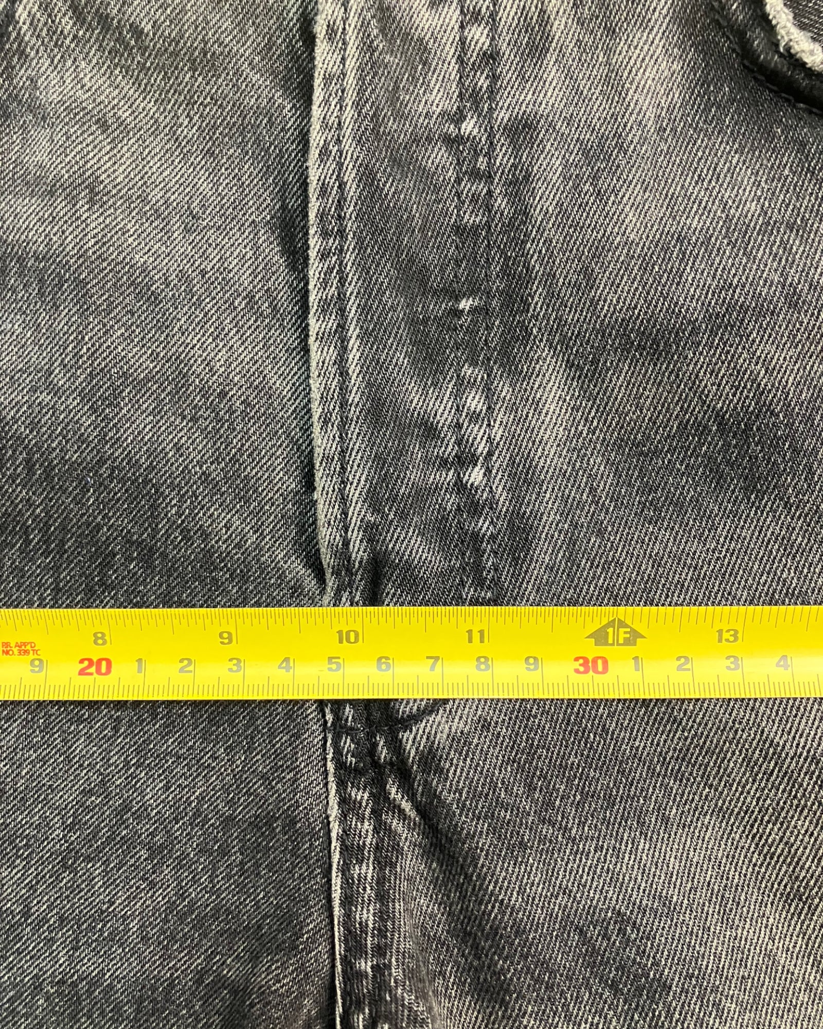 black patched straight-fit jeans