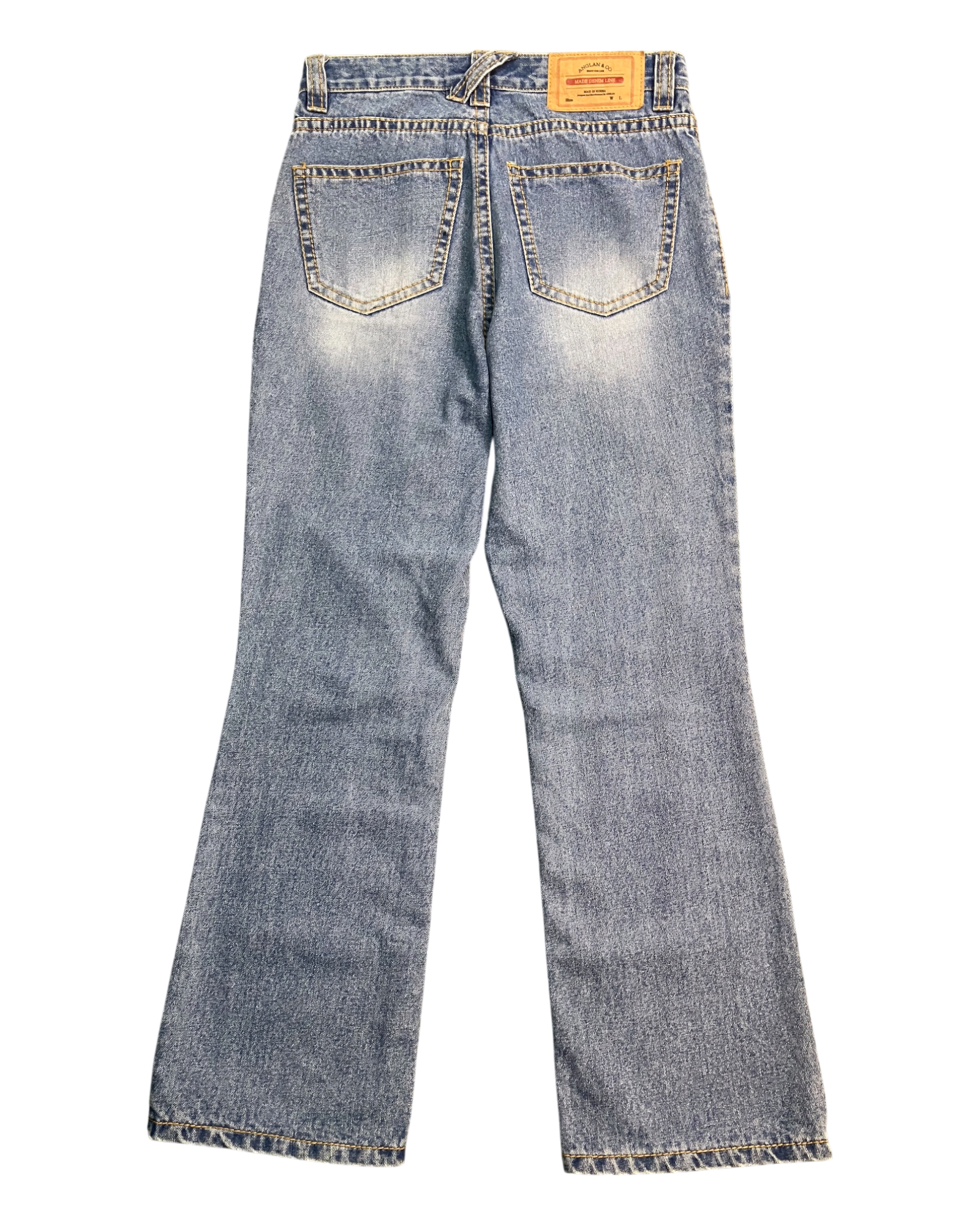 blue boot-cut jeans