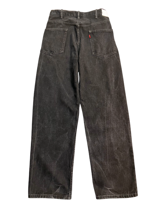 black reworked regular-fit jeans