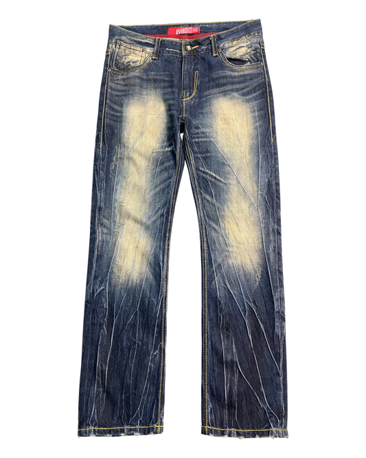 blue vintage wash regular-fit jeans