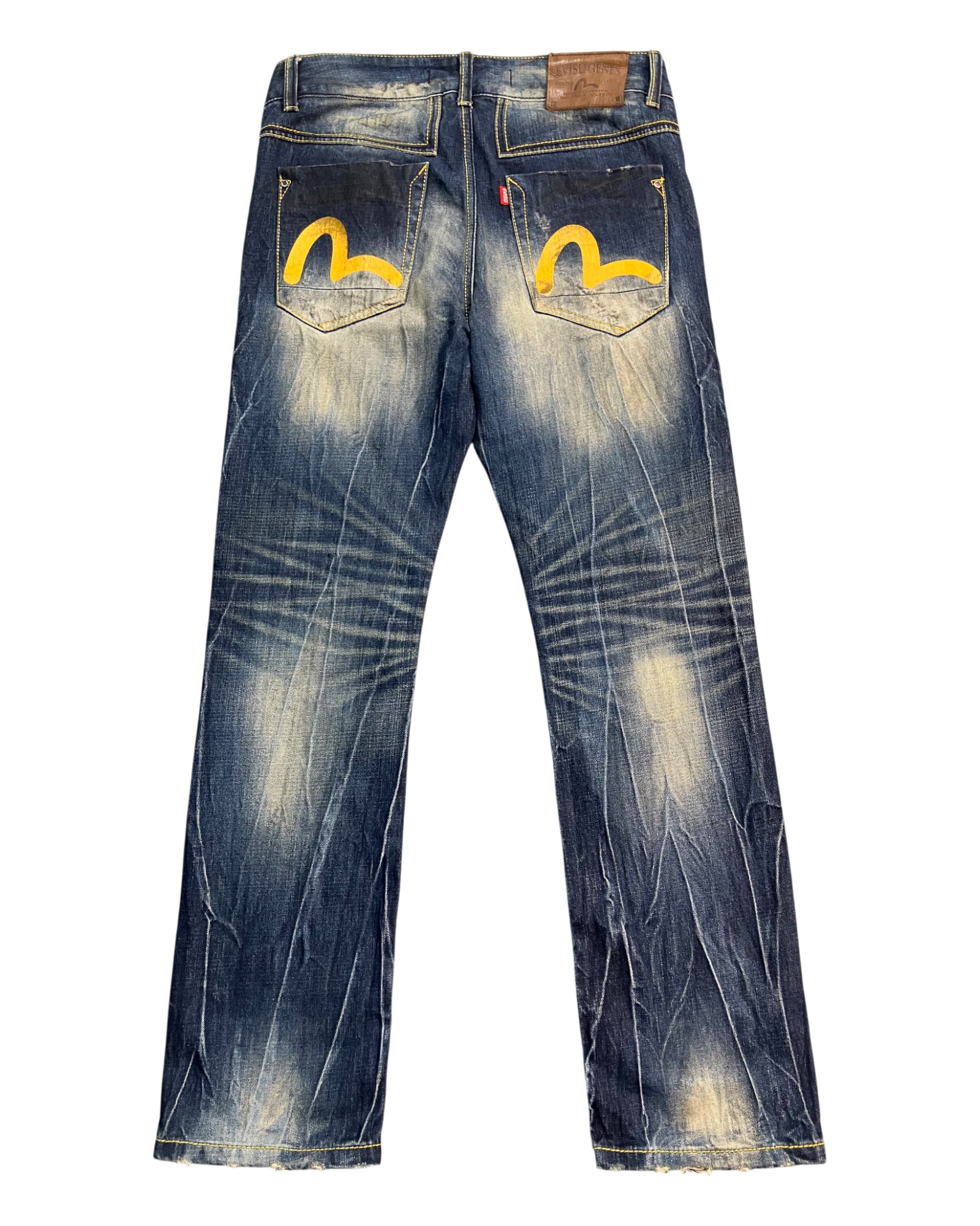 blue vintage wash regular-fit jeans