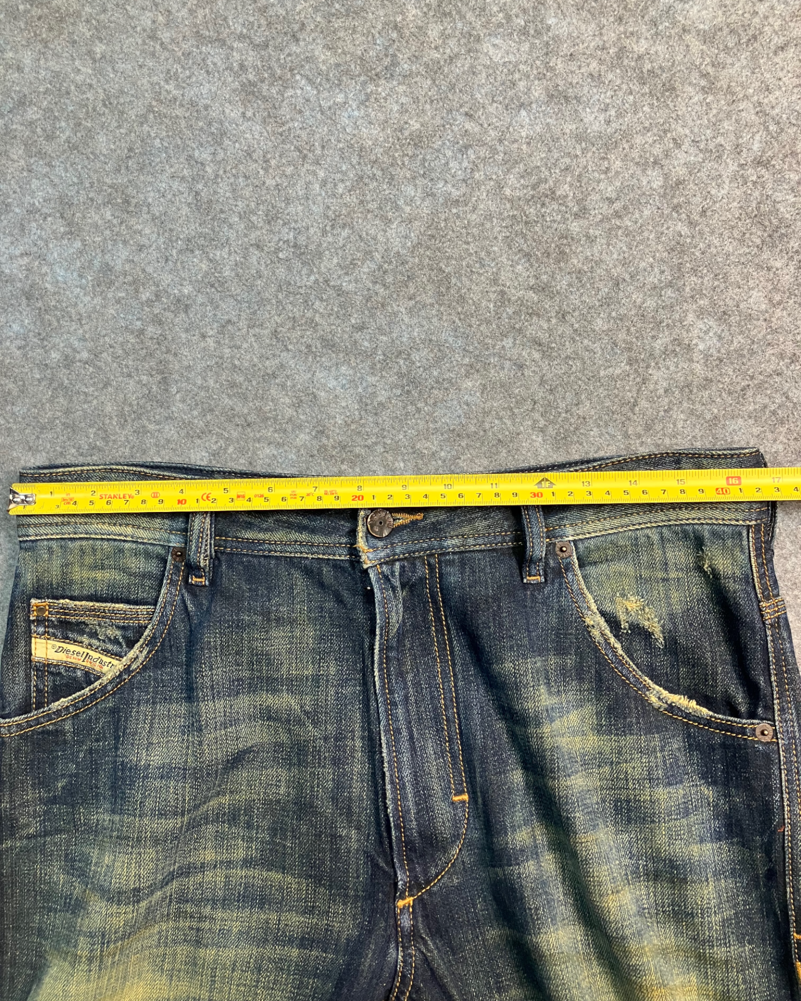 blue washed regular-fit jeans