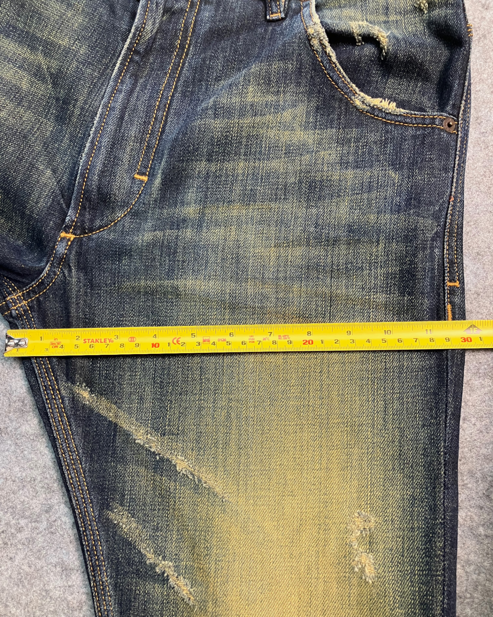 blue washed regular-fit jeans