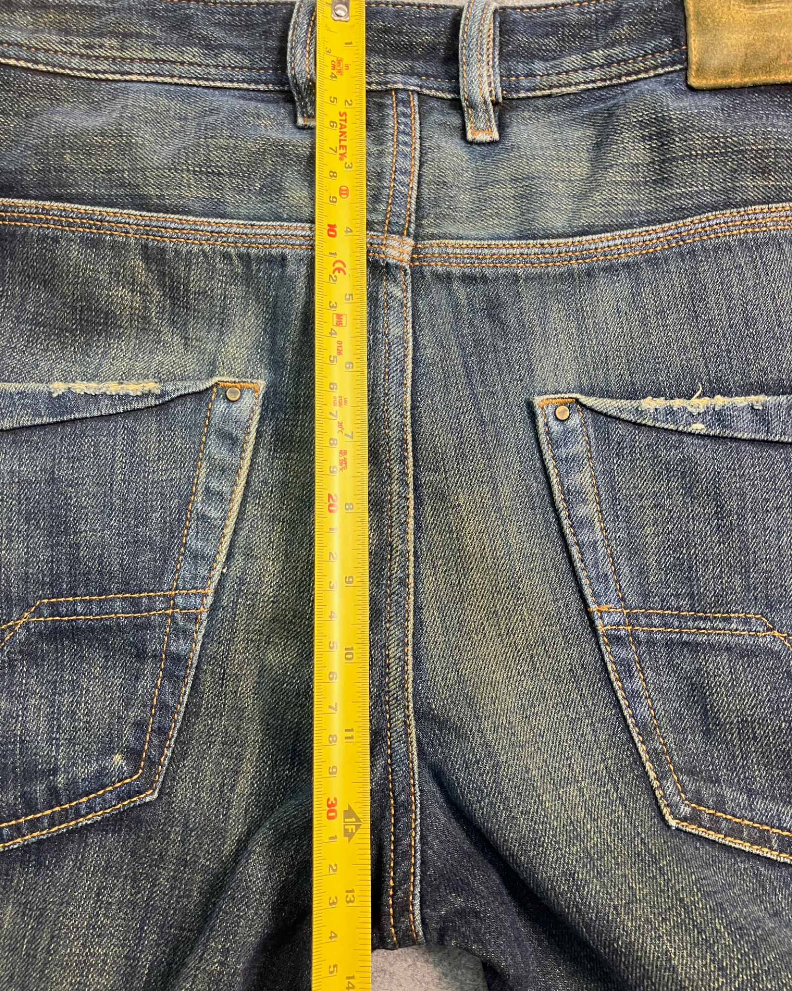 blue washed regular-fit jeans