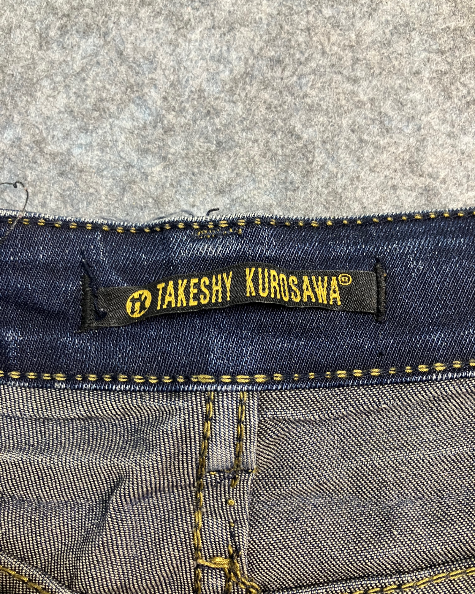 blue washed slim-fit jeans