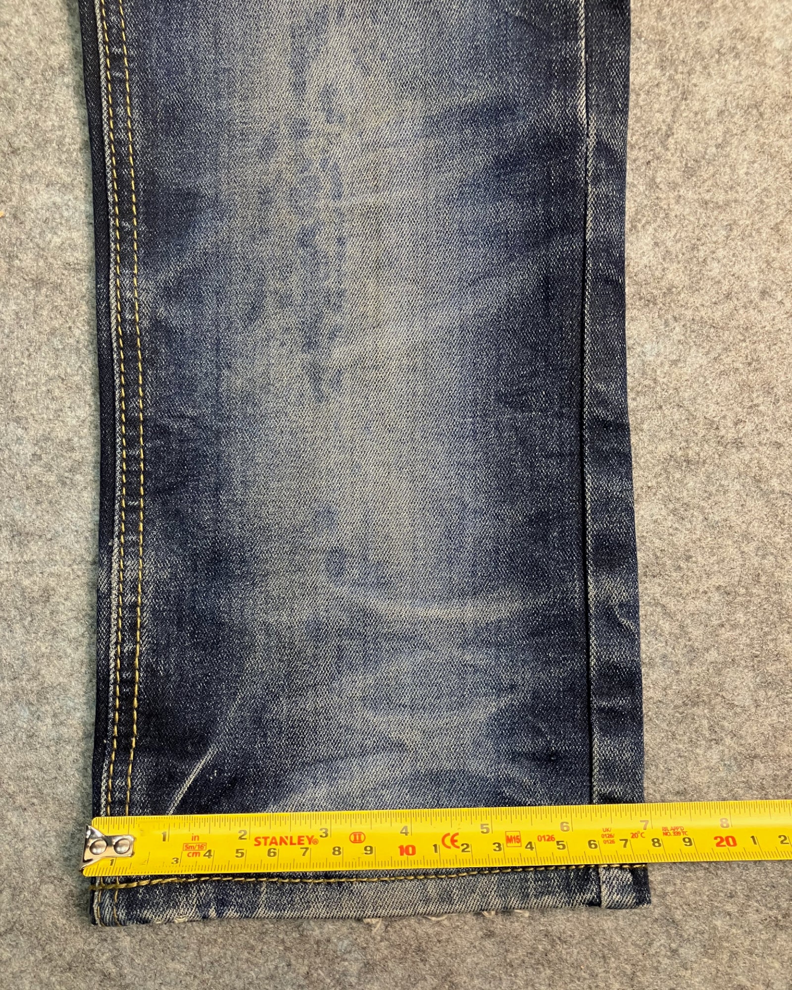 blue washed slim-fit jeans