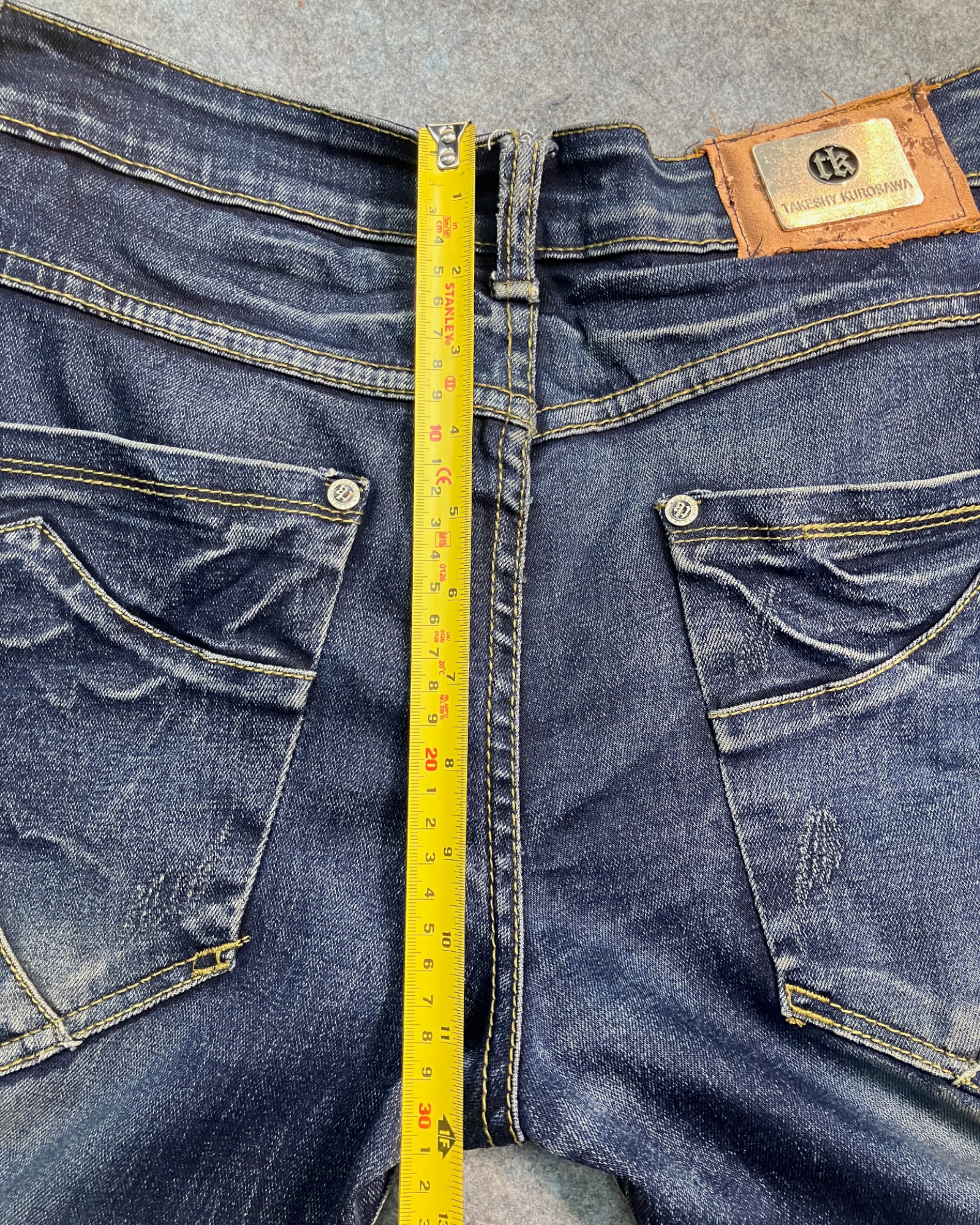 blue washed slim-fit jeans