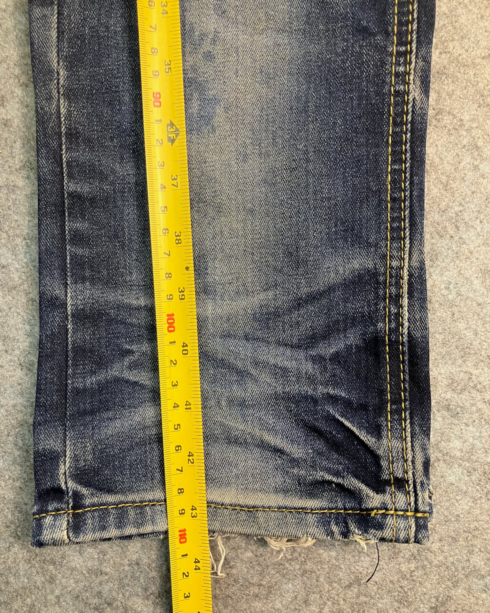 blue washed slim-fit jeans