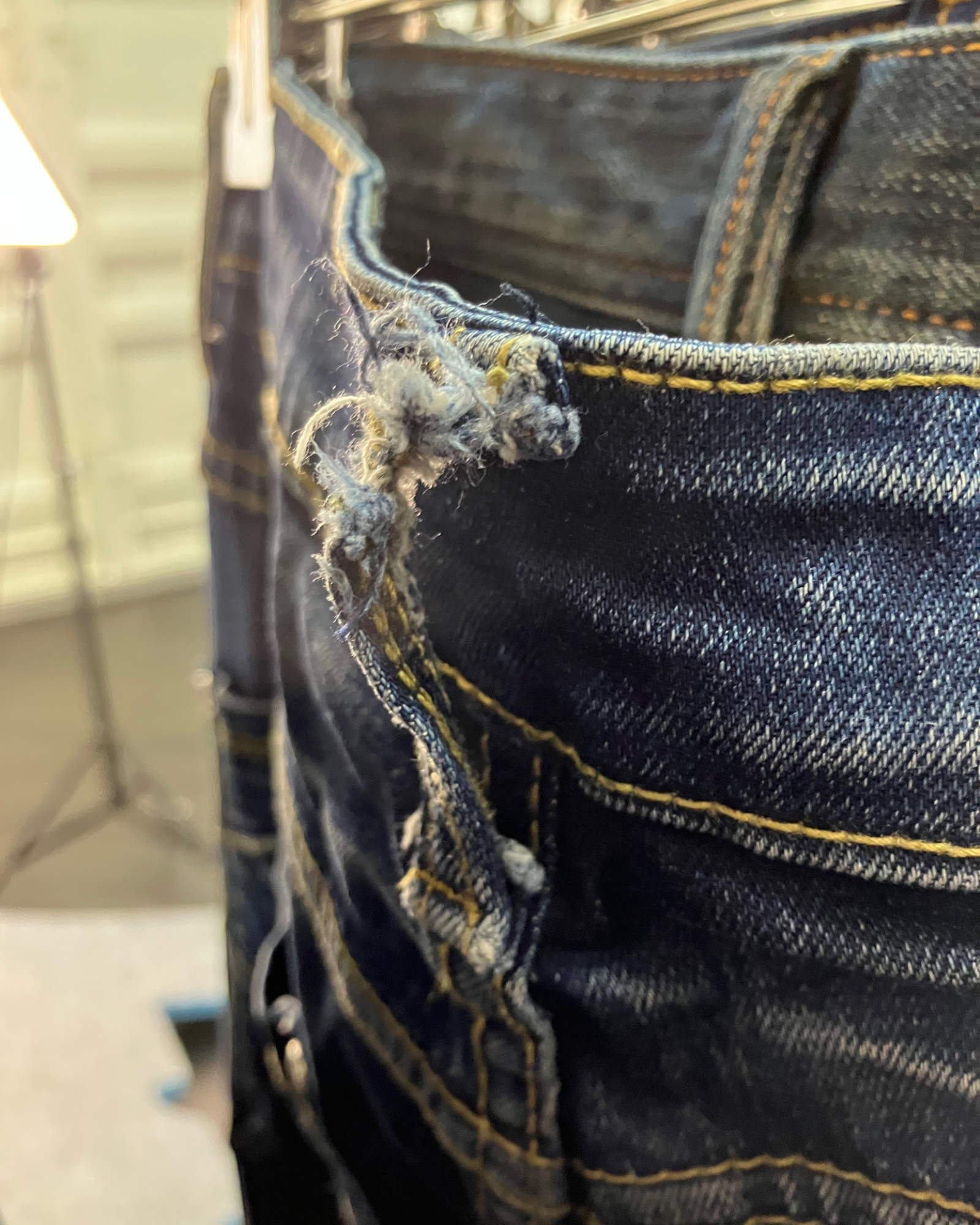 blue washed slim-fit jeans