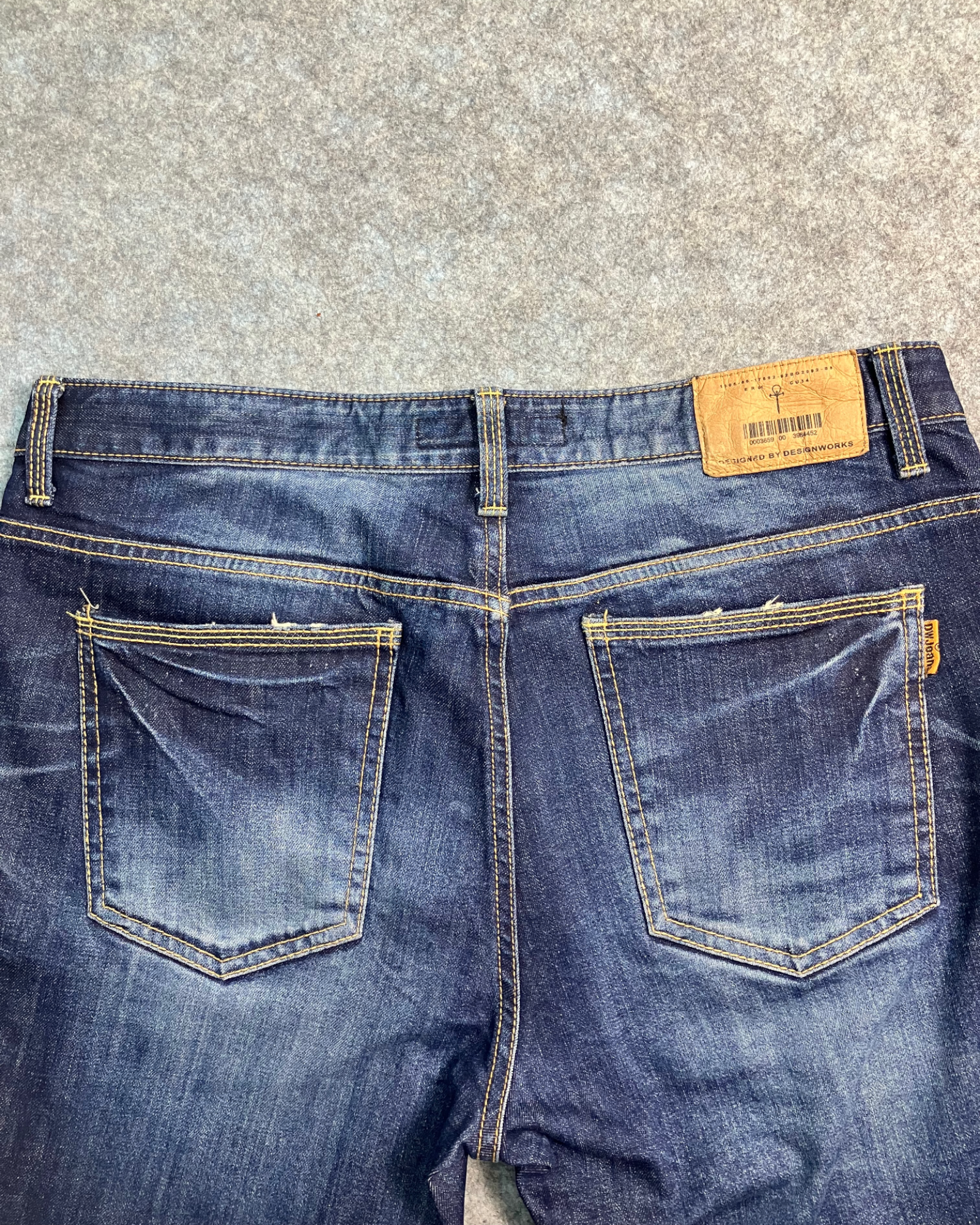 blue washed slim-fit jeans