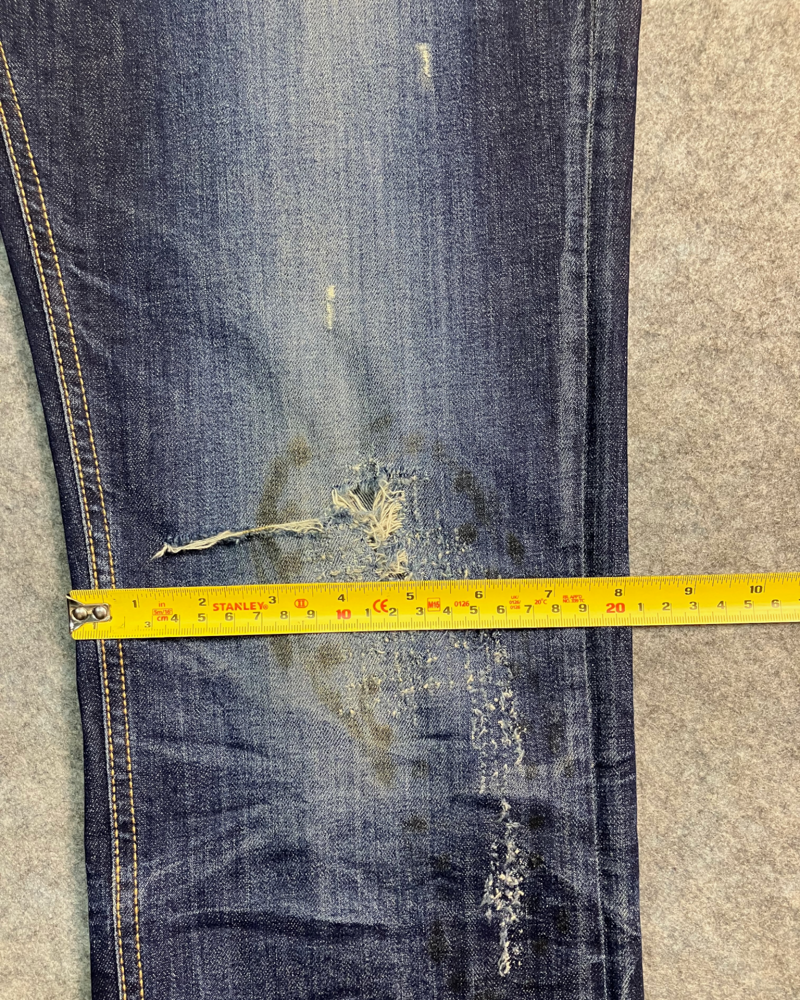 blue washed slim-fit jeans