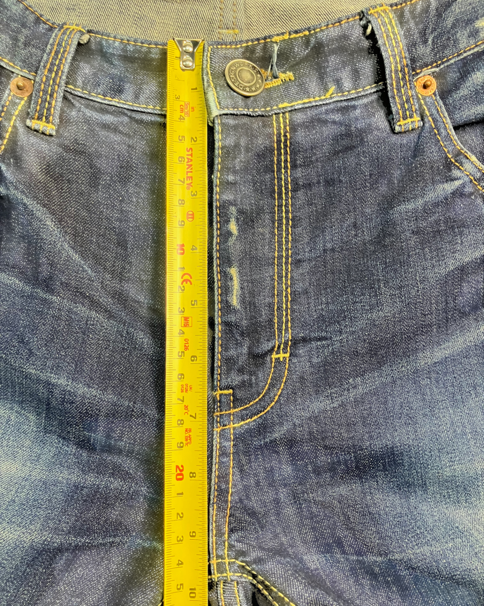 blue washed slim-fit jeans