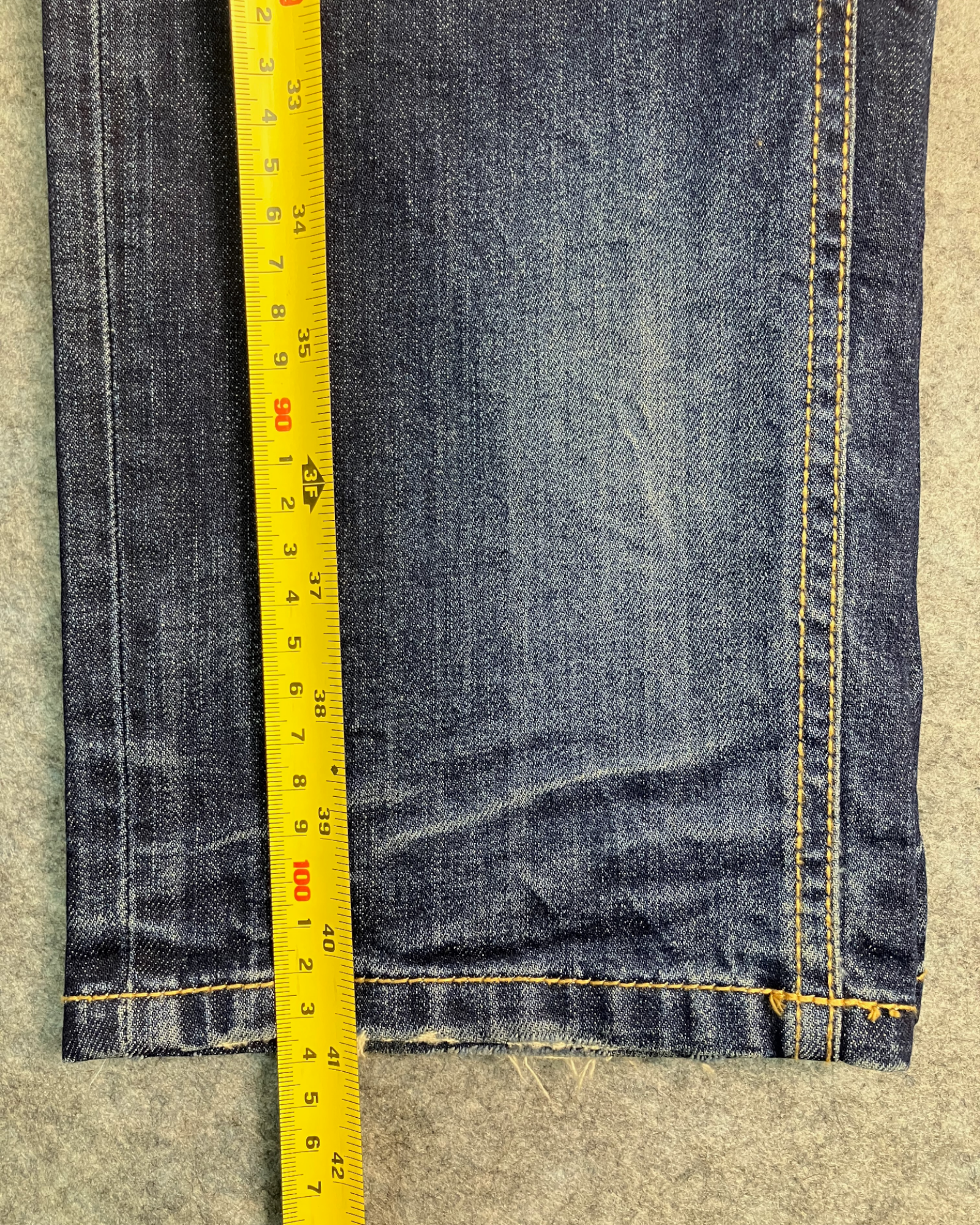 blue washed slim-fit jeans