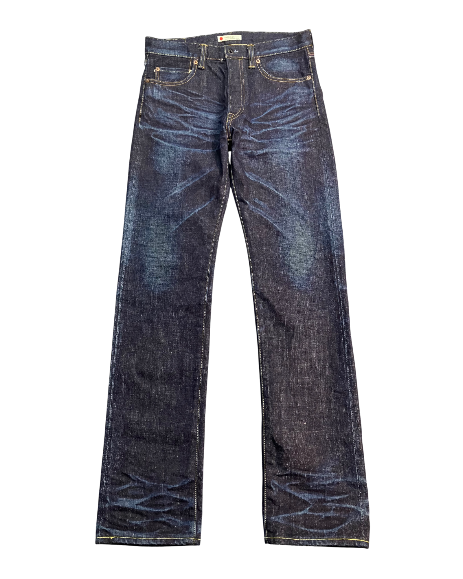 blue washed slim-fit jeans