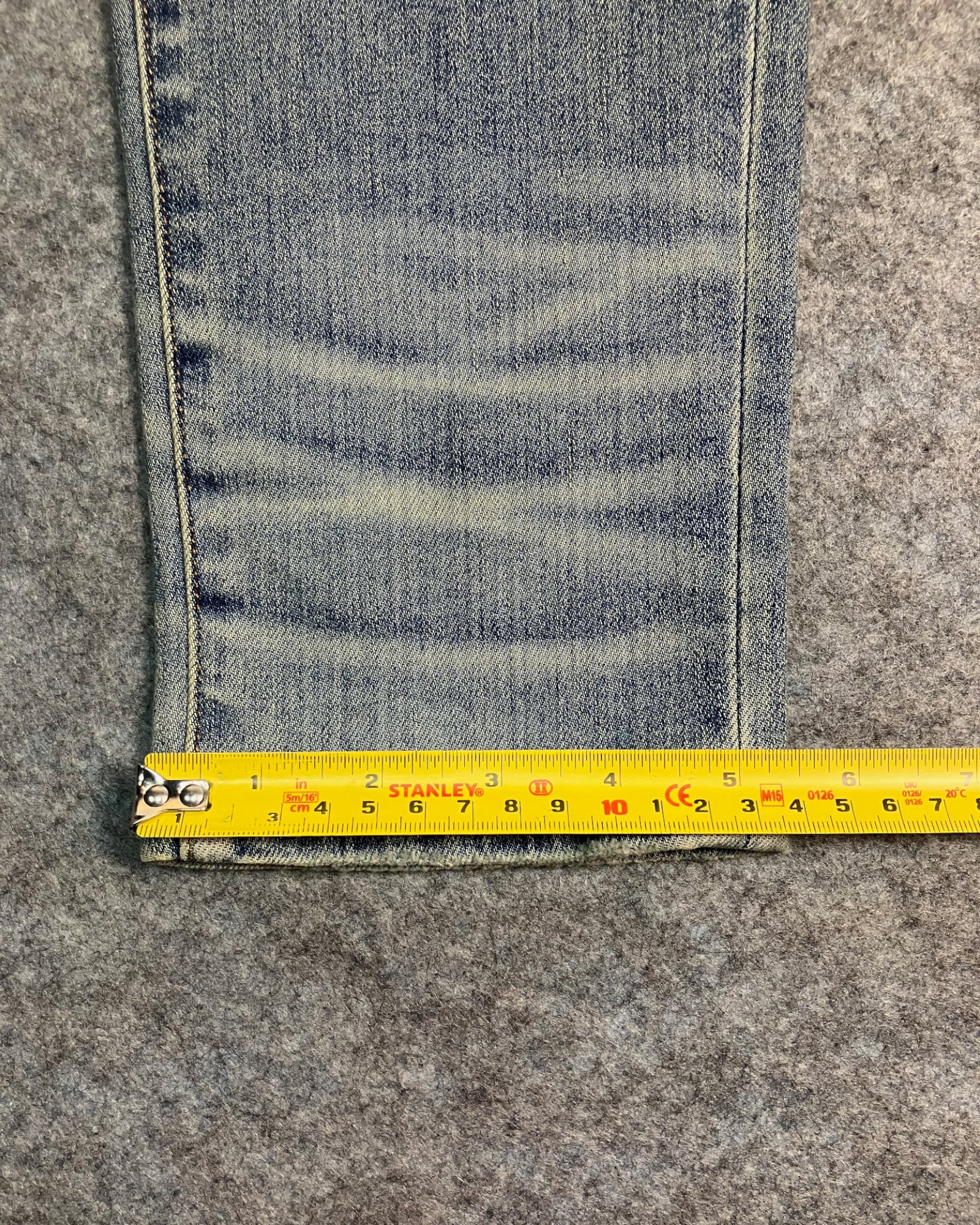 blue distressed slim-fit jeans