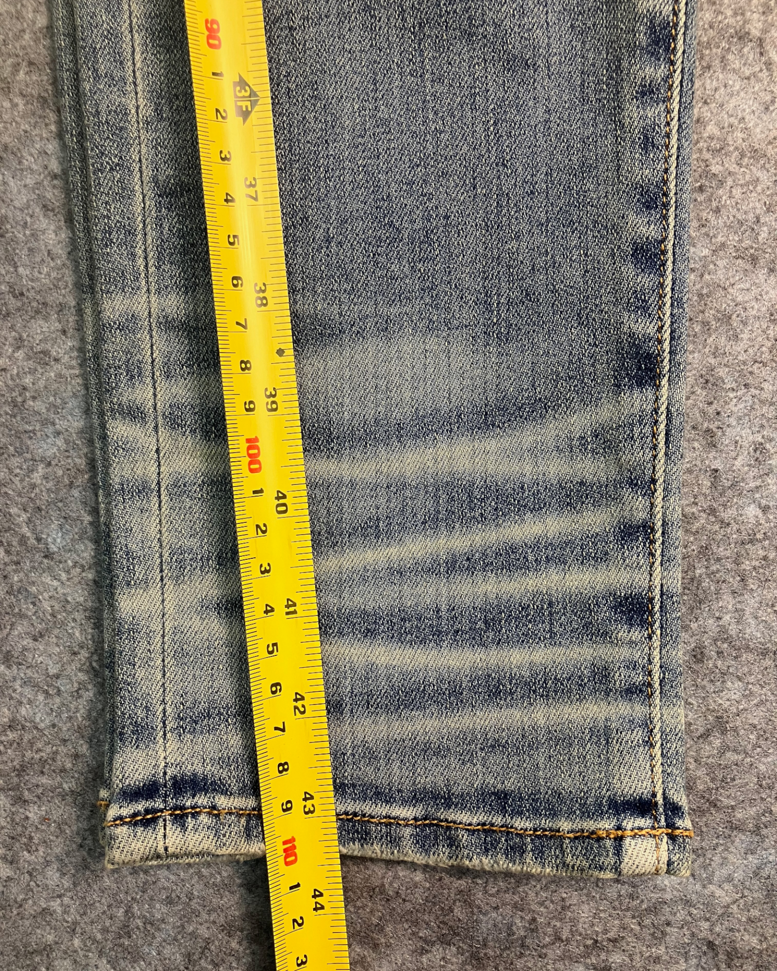 blue distressed slim-fit jeans