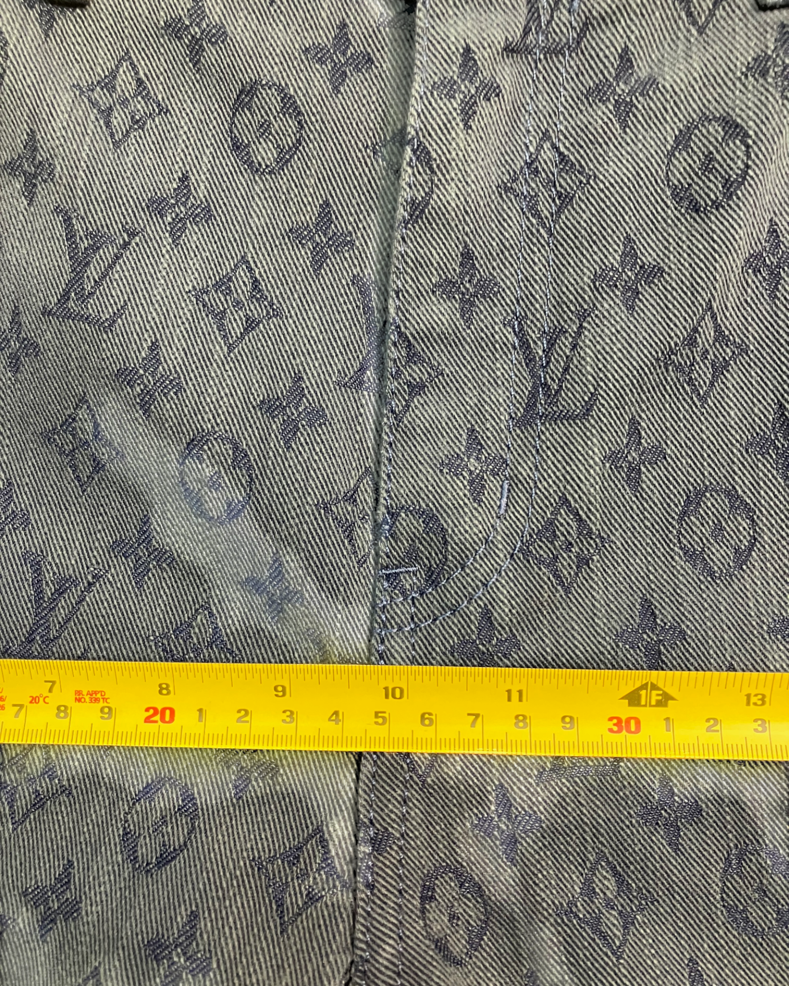 blue monogram slim-fit jeans