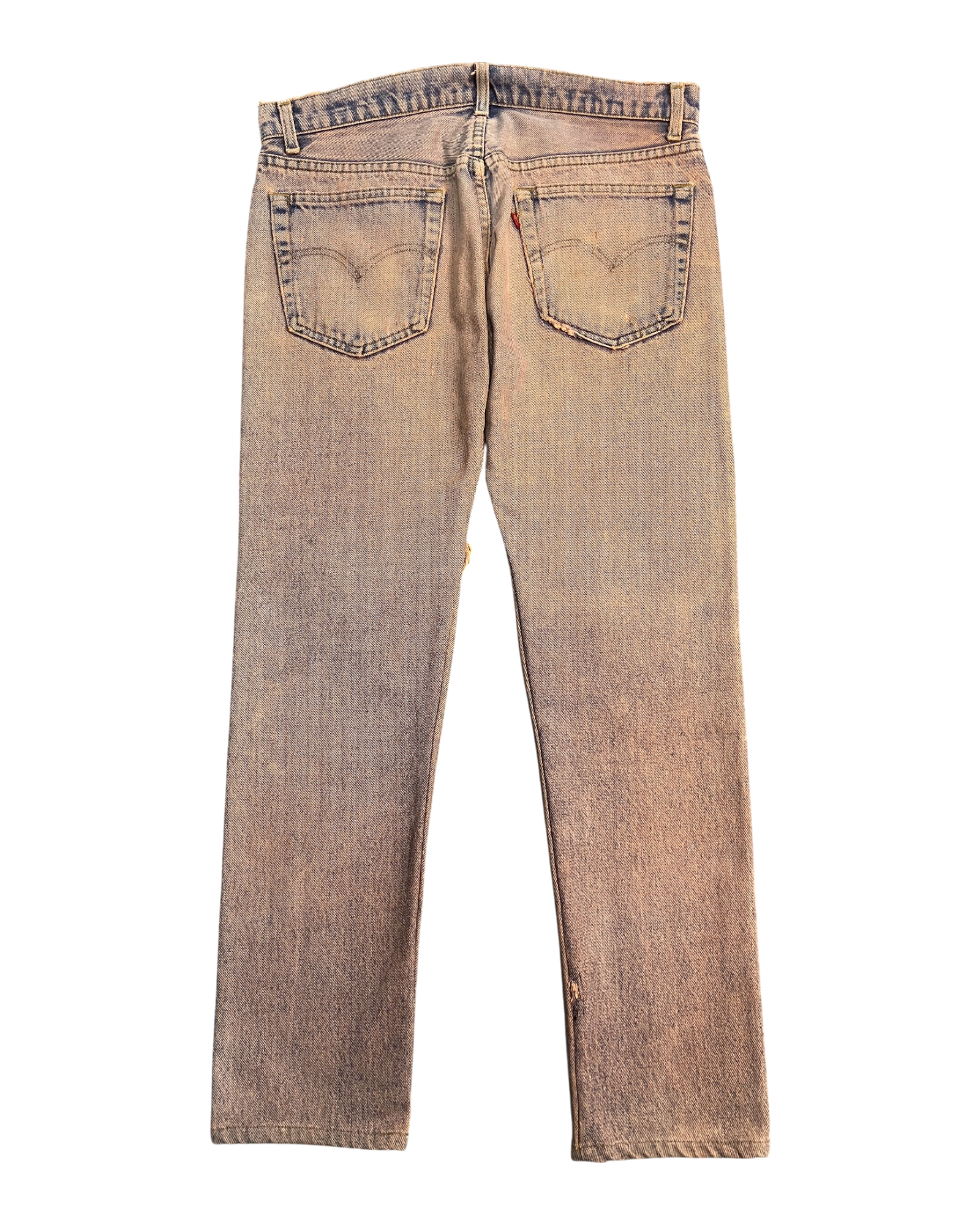 red reworked wash regular-fit jeans