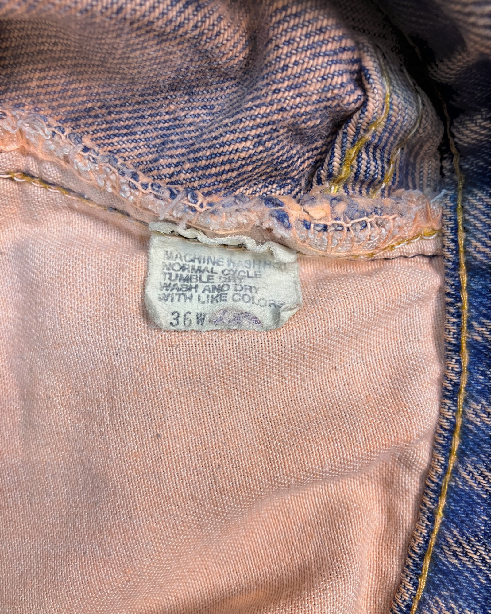 red reworked wash regular-fit jeans