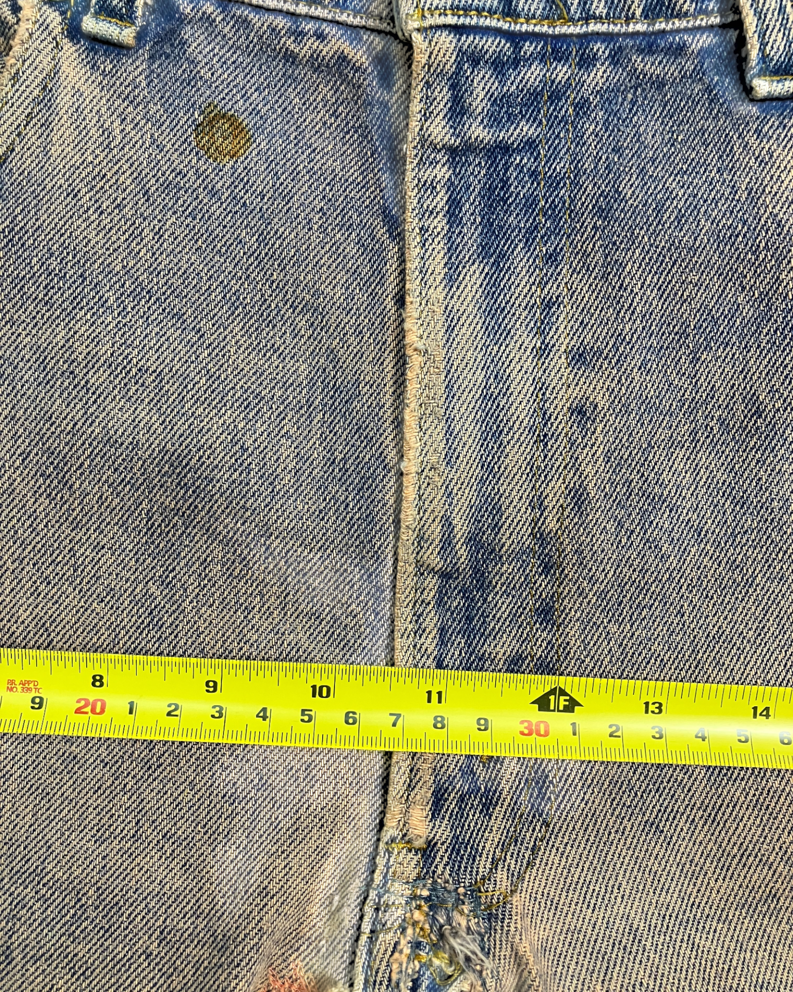 red reworked wash regular-fit jeans