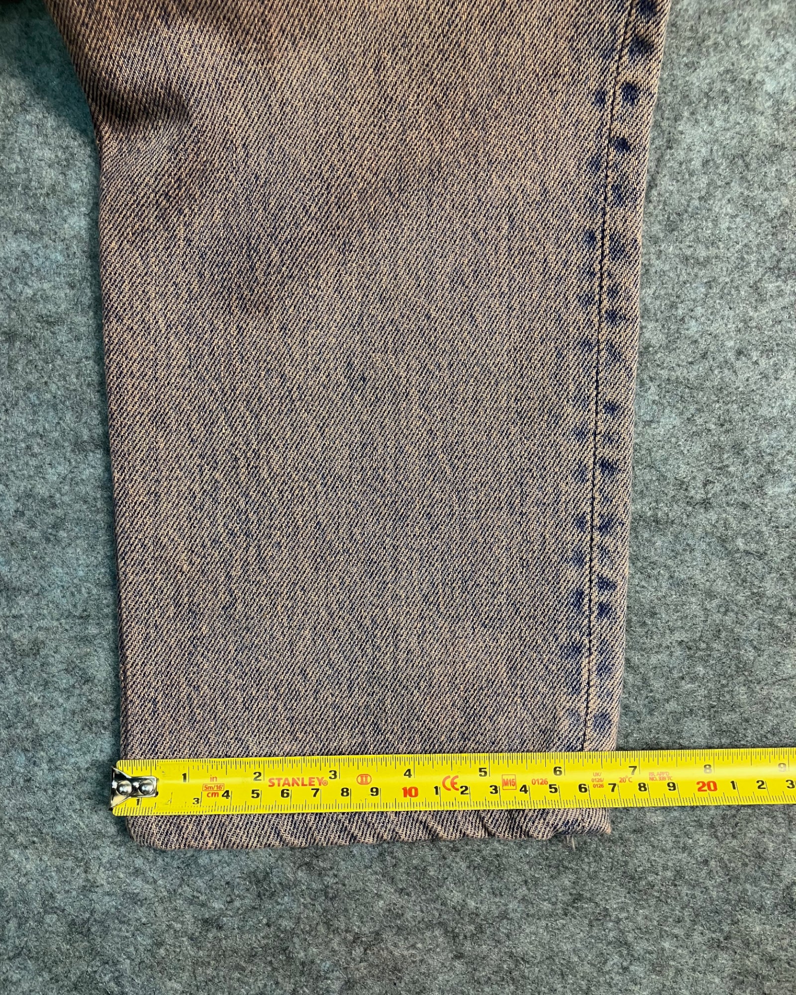 red reworked wash regular-fit jeans